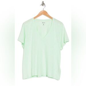 MADEWELL
V-neck Short Sleeve T-shirt In Mint Sorbet Size XXL